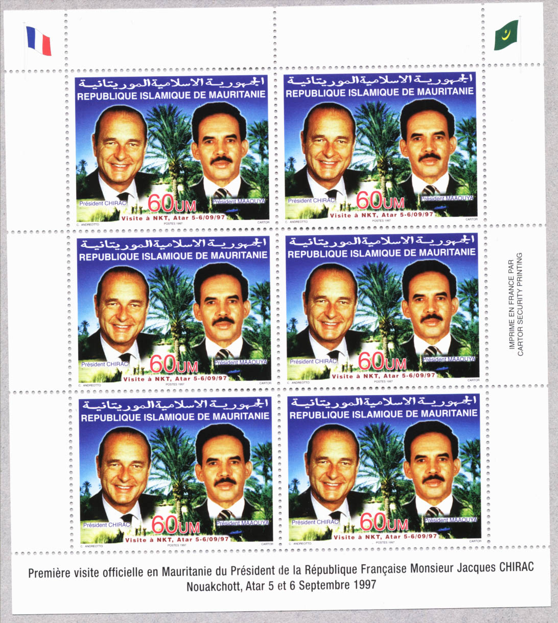 Mauritanie 1997 Mi 1048A Chirac - Maouiya Klbogen.jpg (302227 octets)